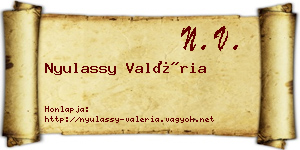 Nyulassy Valéria névjegykártya